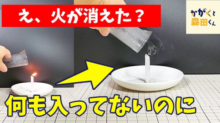 【夏休みの自由研究】え！何も入ってないはずのメスシリンダーで火が消せる！？ / 重曹で消火してみた【科学実験】【簡単工作】